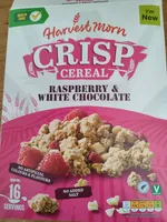 HIGH IN FIBRE CRISP CEREAL ASPBERRY & WHITE CHOCOL