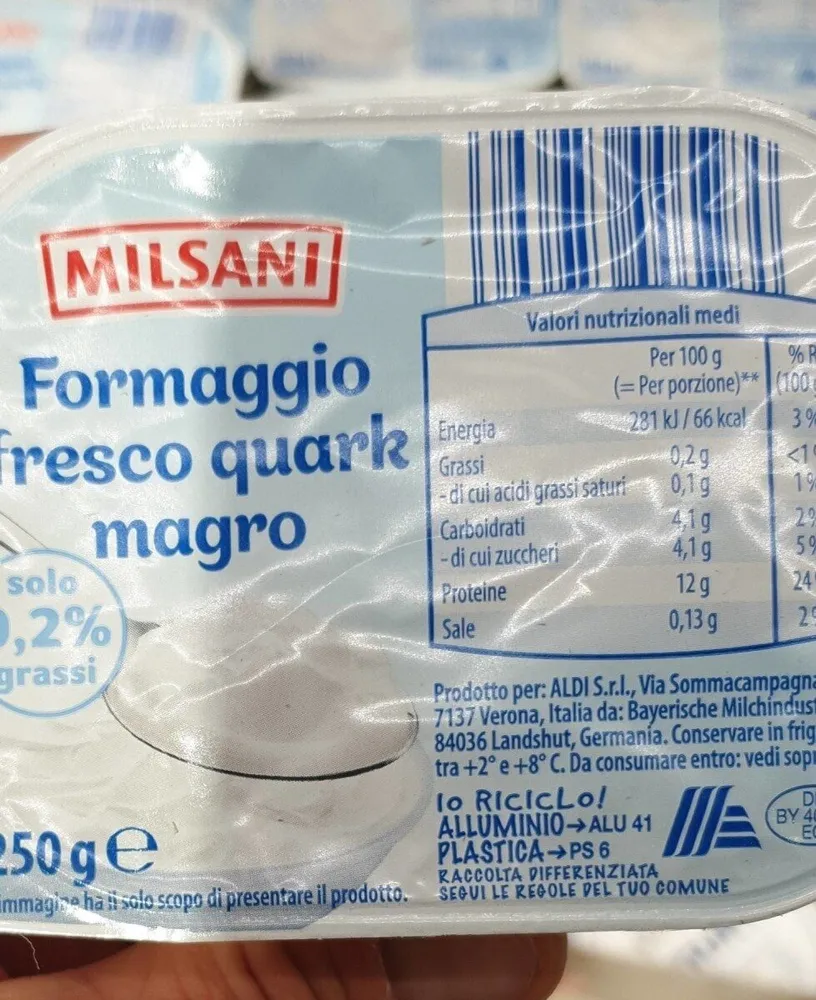 Formaggio fresco quark magro
