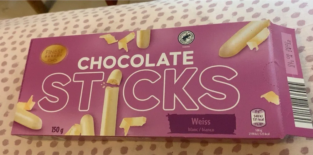 Chocolate sticks white
