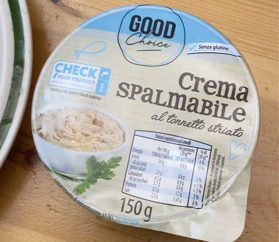 crema spalmabile al tonnetto striato