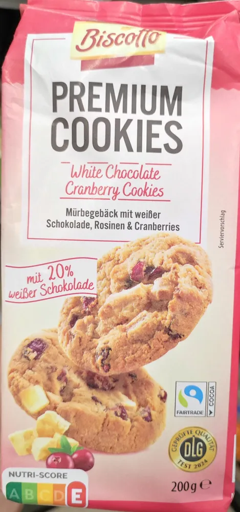 Premium Cookies White Chocolate Cranberry Cookies