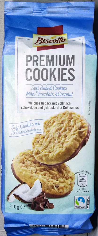Premium-Cookies - Soft Baked Cookies Milk Chocolate & Coconut