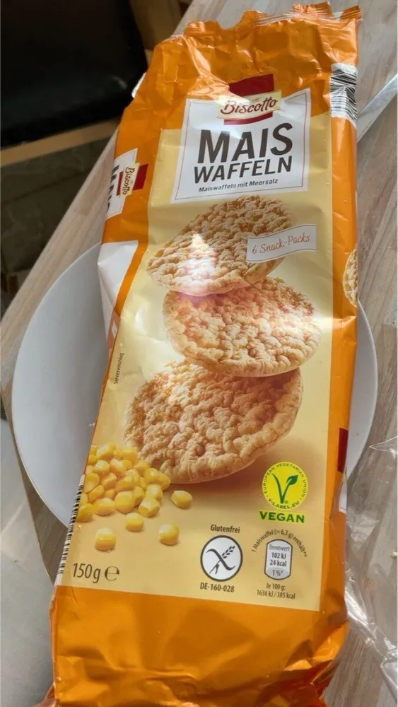 Maiswaffeln mit Meersalz