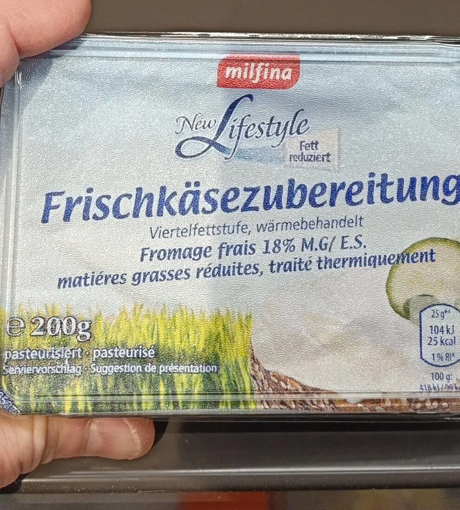 Frischkäsezubereitung