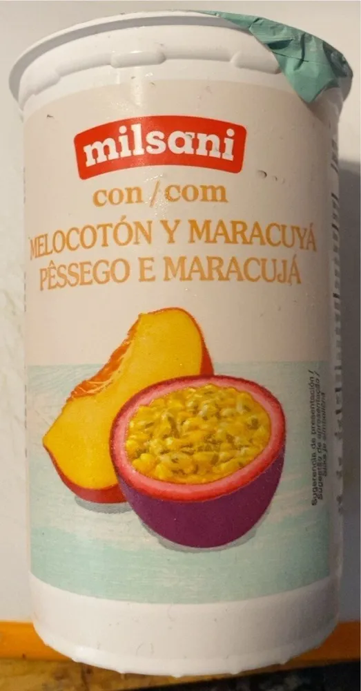 Yogurt con melocoton y maracuya
