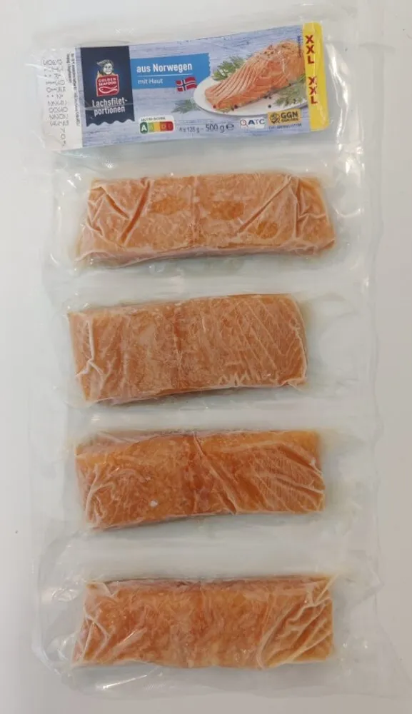 Lachsfiletportionen mit Haut aus Norwegen XXL