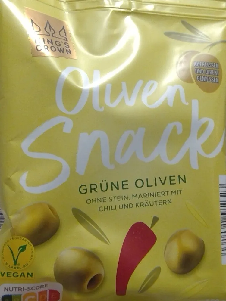 Oliven-Snack - Grüne Oliven mit Chili und Kräutern