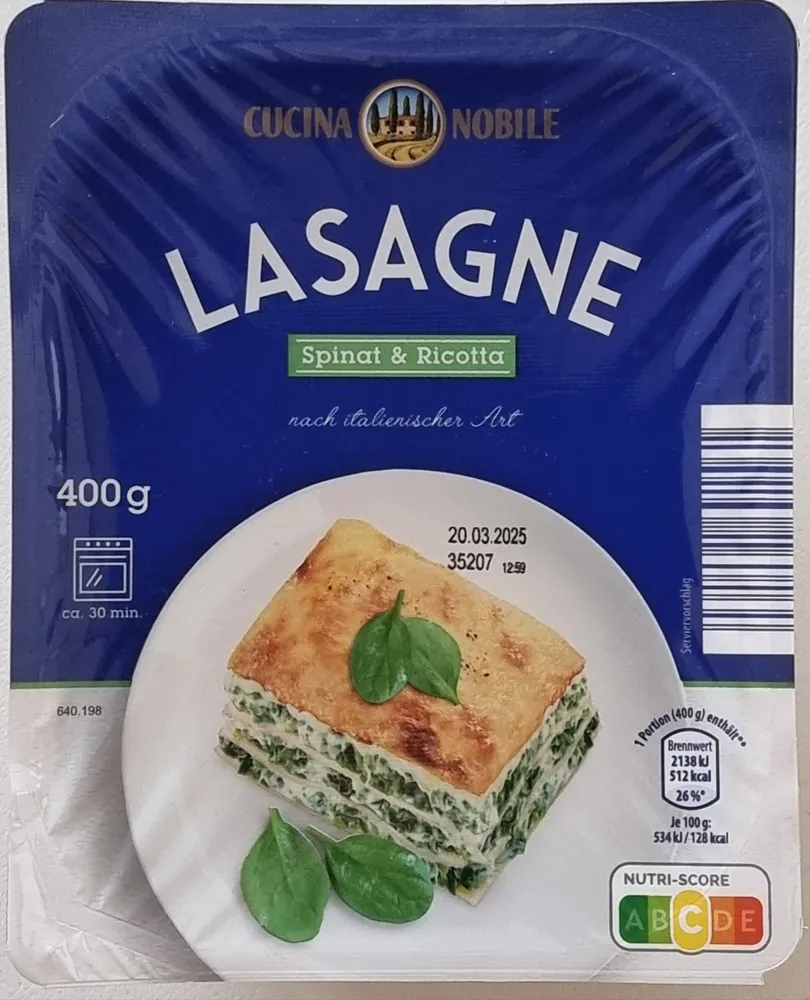 Lasagne Spinat & Ricotta