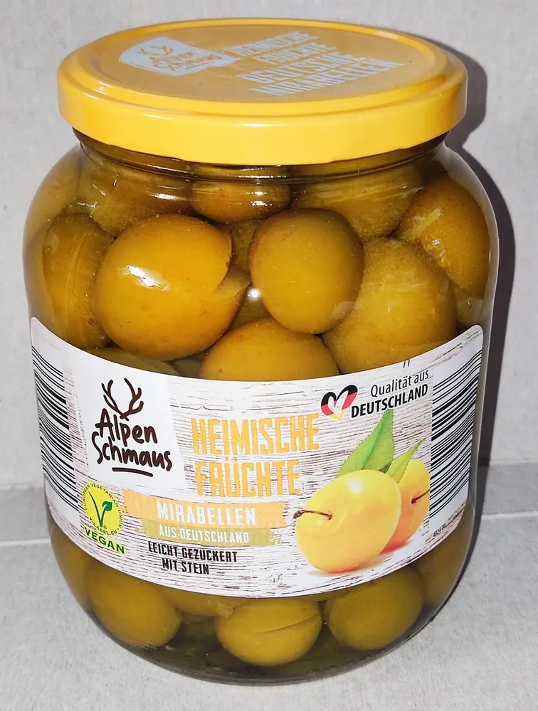 Heimische Früchte - Mirabellen mit Stein, leicht gezuckert