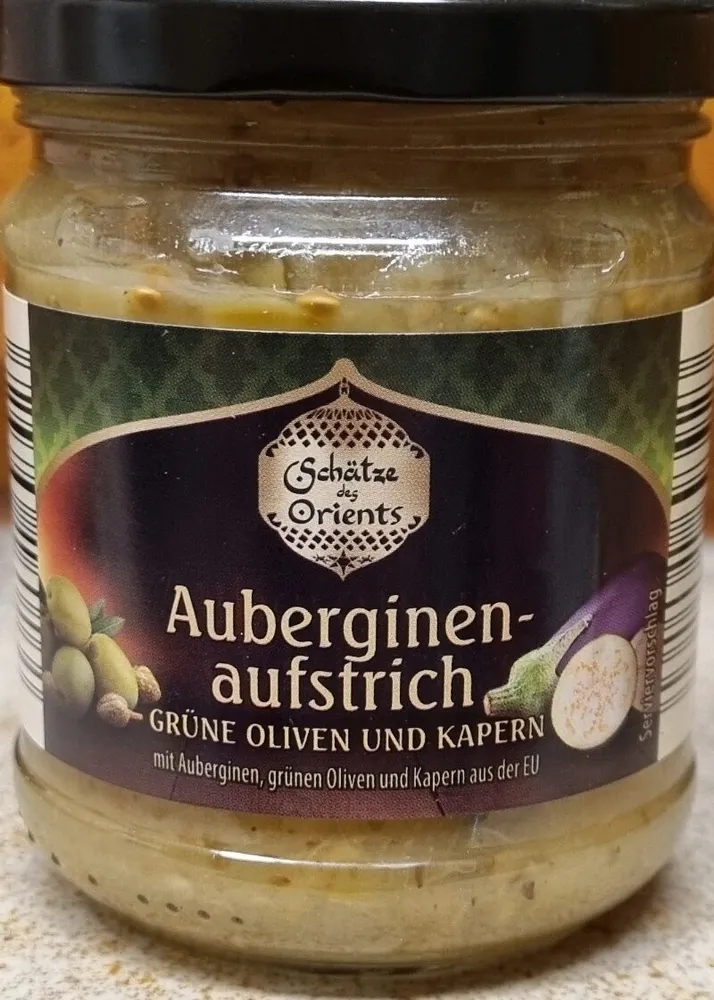 Auberginenaufstrich Grüne Oliven und Kapern