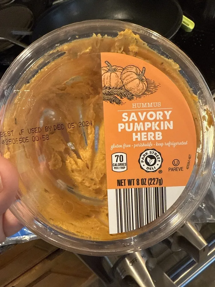 Savory pumpkin herb hummus