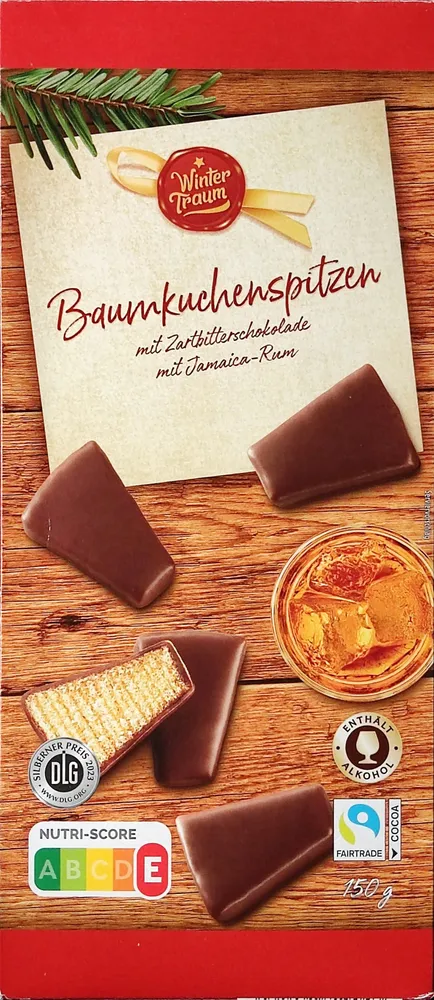 Baumkuchenspitzen - Zartbitterschokolade mit Jamaica-Rum
