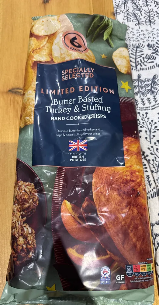 LIMITED EDITION Butter Basted Turkey & Stuffing HAND COOKED CRISPS