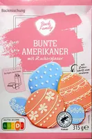 Bunte Amerikaner mit Zuckerglasur