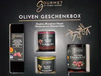 Oliven-Geschenkbox/Oliven-Genuss – Gourmet Finest Cuisine – 250ml+370g+135g+135g