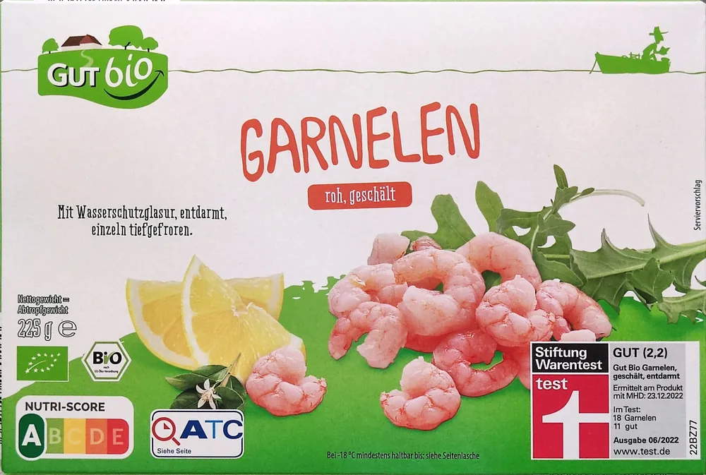 Bio-Garnelen, roh, geschält