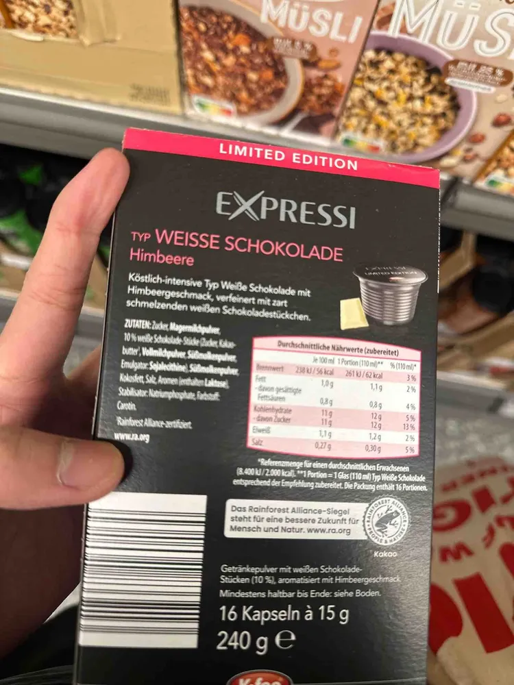 Typ Weisse Schokolade Himbeere