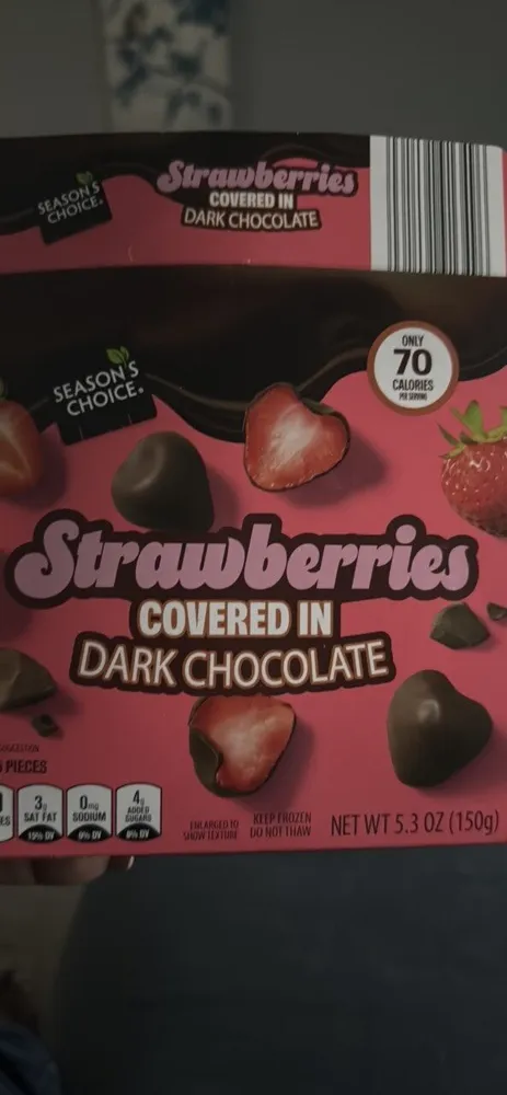 Strawberries covered in dark chocolate