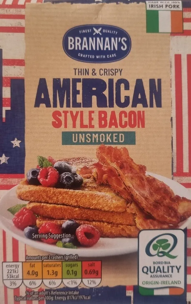 American Style Bacon - Unsmoked