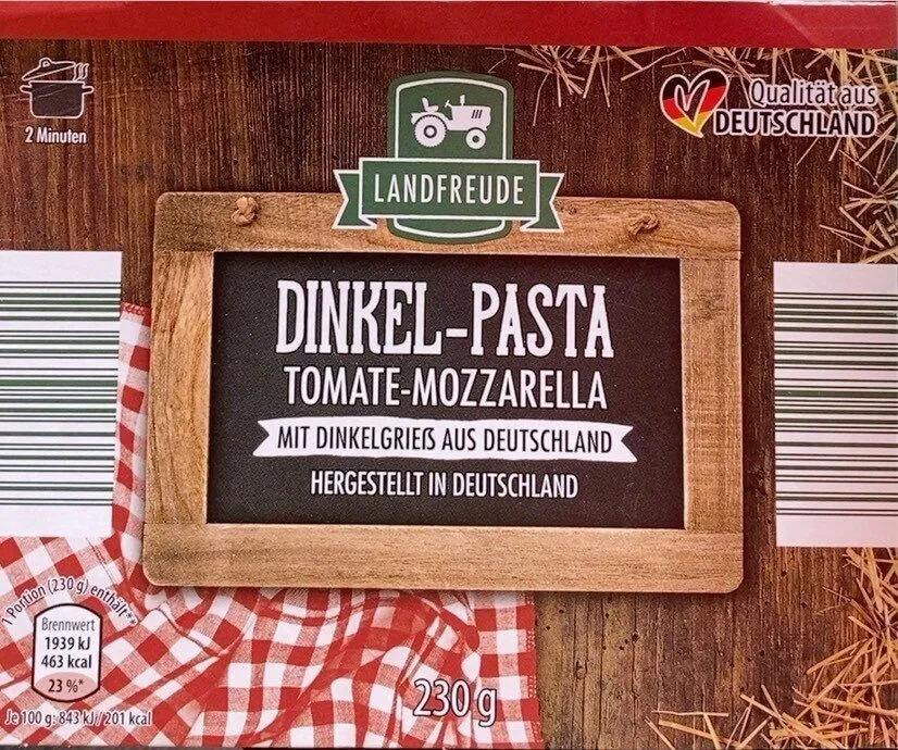 Dinkel-Pasta Tomate-Mozzarella