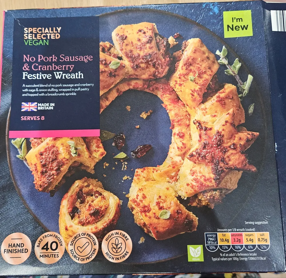 No Pork Sausage And Cranberry Wreath