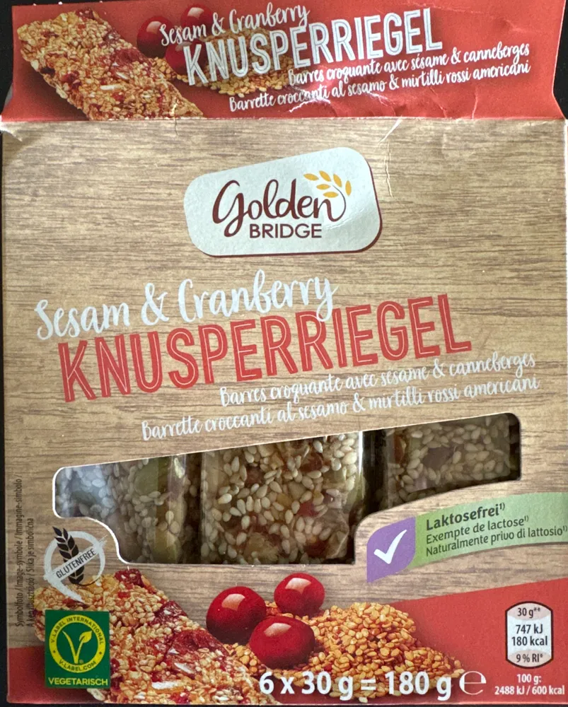 Sesam & Cranberry Knusperriegel