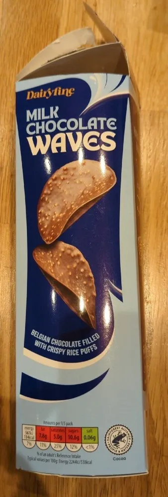 Dairyfine MILK CHOCOLATE WAVES BELGIAN CHOCOLATE F