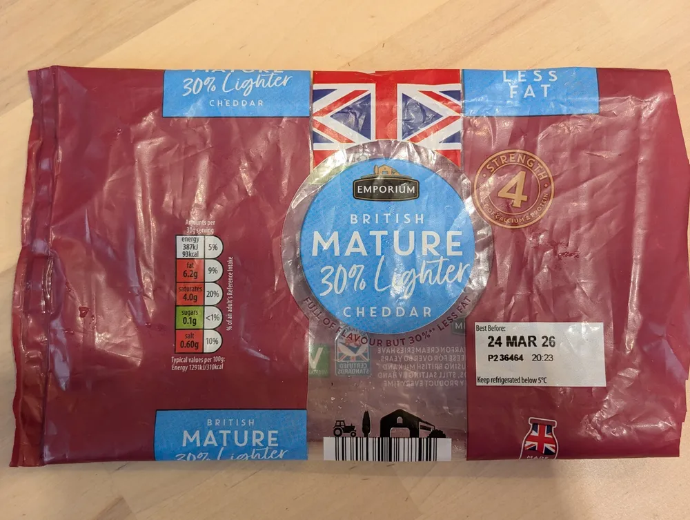 British Mature 30% Lighter Cheddar