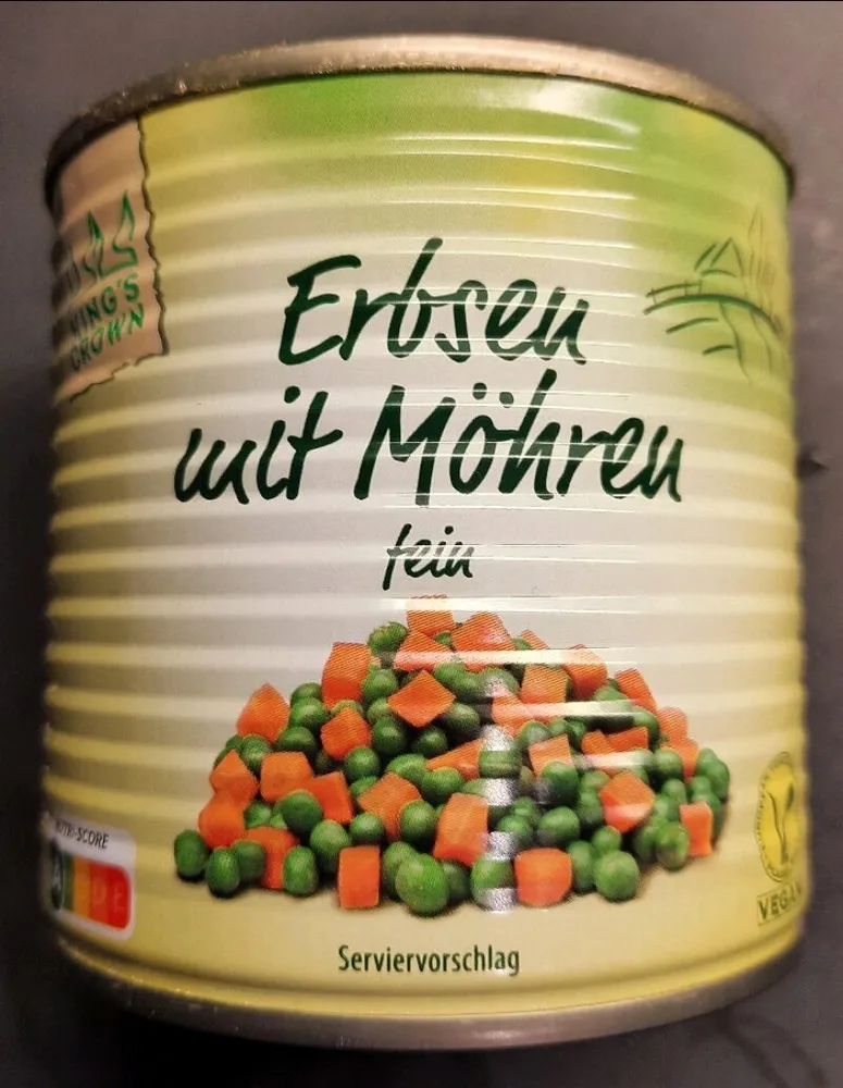 Gemüse Erbsen mit Möhren