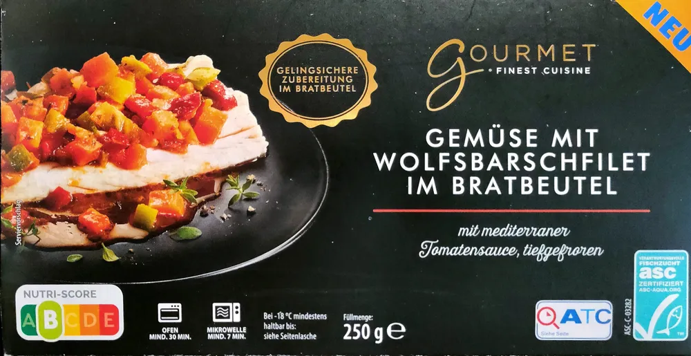 Gemüse mit Wolfsbarschfilet im Bratbeutel
