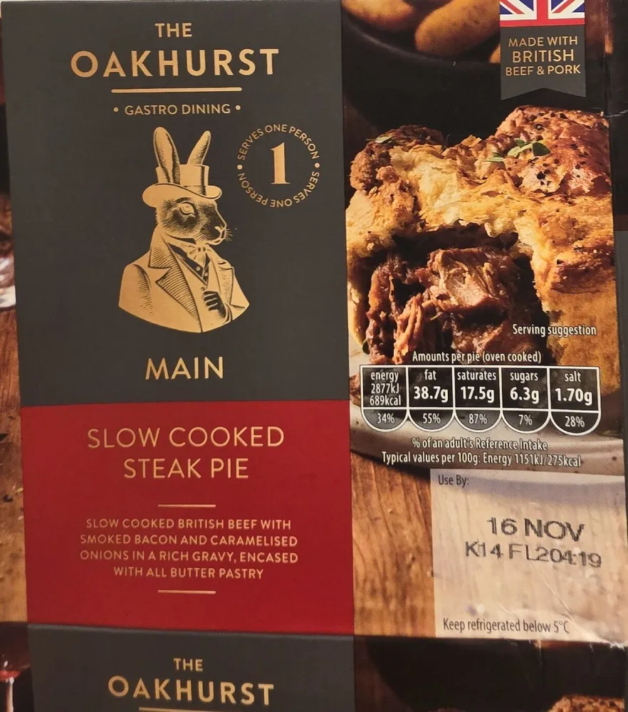 Oakhurst Slow Cooked Steak Pie