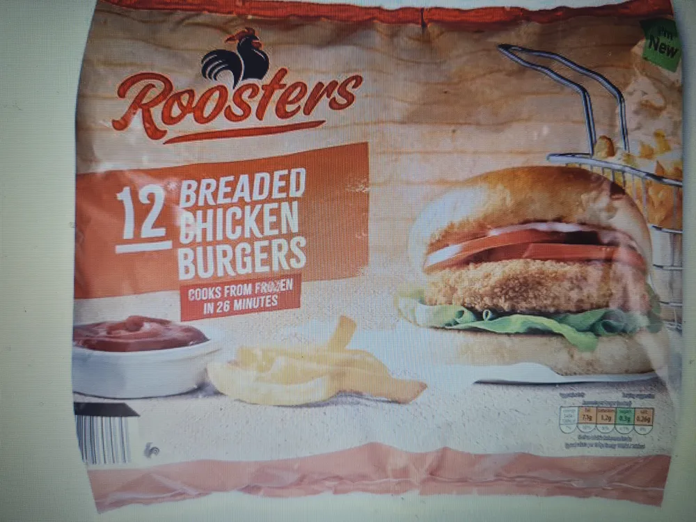 12 Breaded chicken burgers
