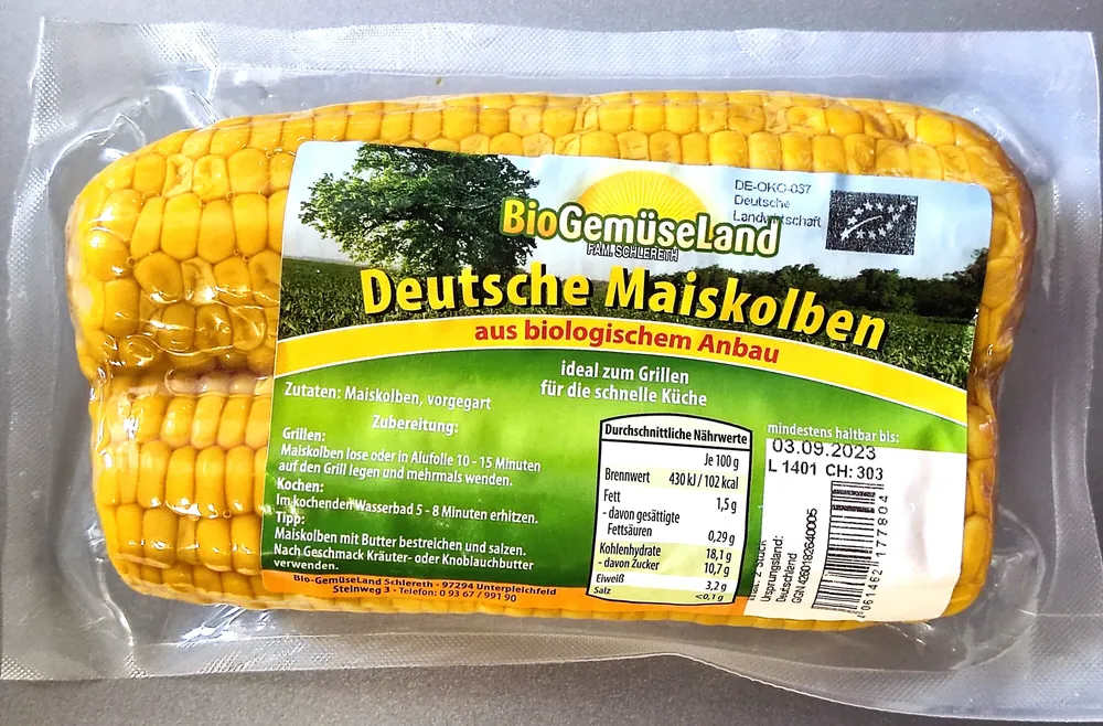 Deutsche Maiskolben aus biologischem Anbau