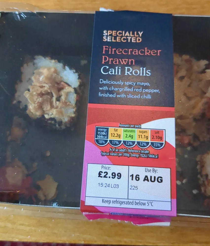 Firecracker prawn Cali rolls