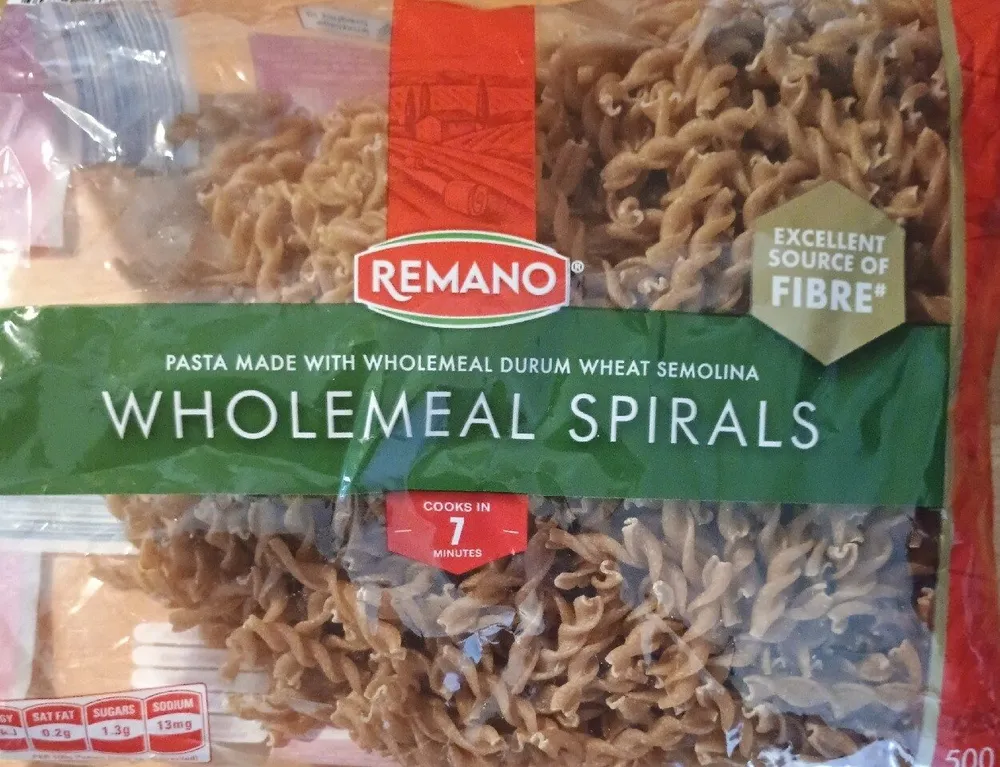 Wholemeal Spirals (Pasta)