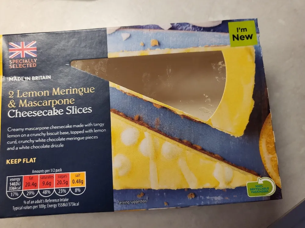 Lemon Meringue & Mascarpone Cheesecake Slice