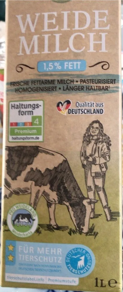 Weidemilch 1,5%