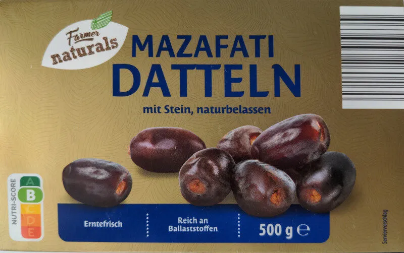 Mazafati-Datteln mit Stein, naturbelassen