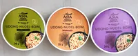 Udong-Nudel-Bowl (3 Sorten): Soja-Ingwer-Sauce/Erdnusssauce/Sesam-Teriyaki-Sauce