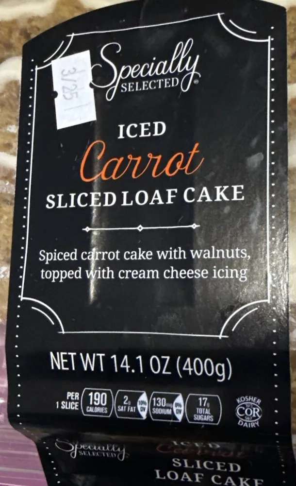 Iced Carrot Sliced List Cake