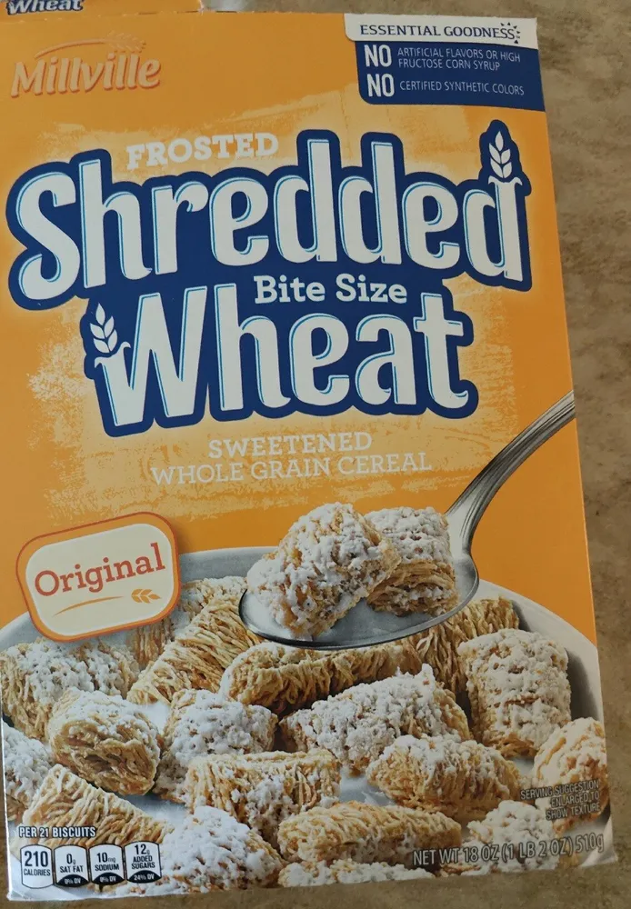 Frosted Shredded Wheat Bite Size Sweetened Whole Grain Cereal