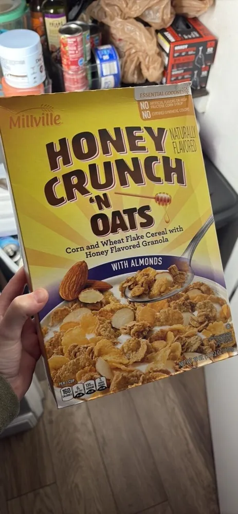 Honey Crunch 'N Oats Corn and Wheat Flake Cereal with Honey Flavored Granola with Almonds