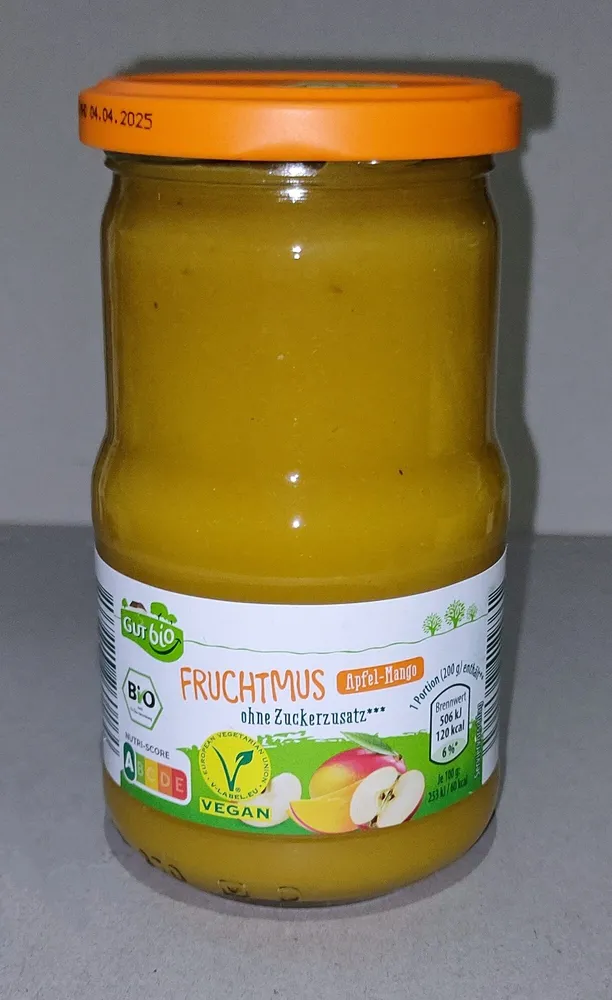 Bio-Fruchtmus ohne Zuckerzusatz - Apfel-Mango