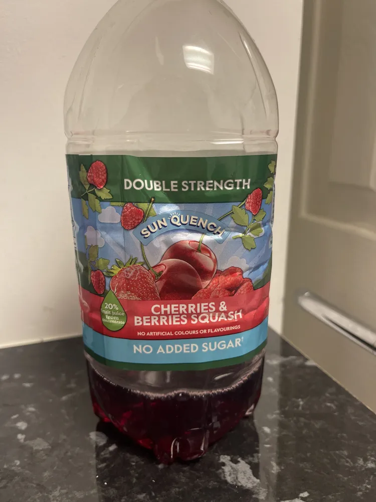 Cherries & Berries Squash DOUBLE STRENGTH. NO ADDED SUGAR