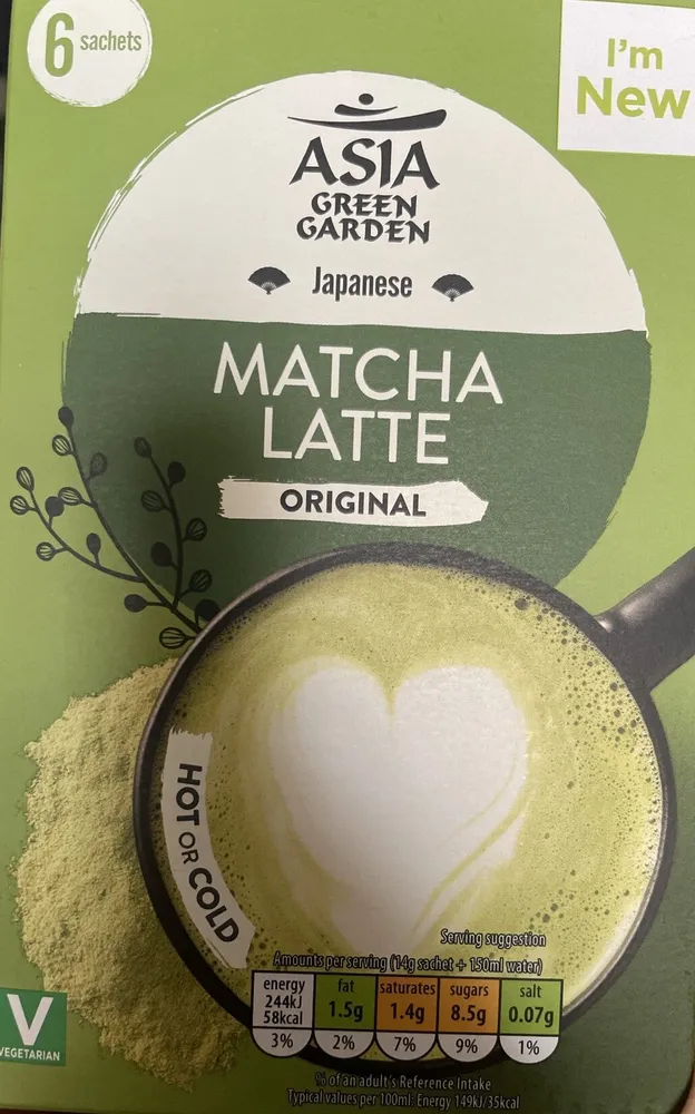E 6 sachets ASIA GREEN GARDEN Japanese MATCHA LATT