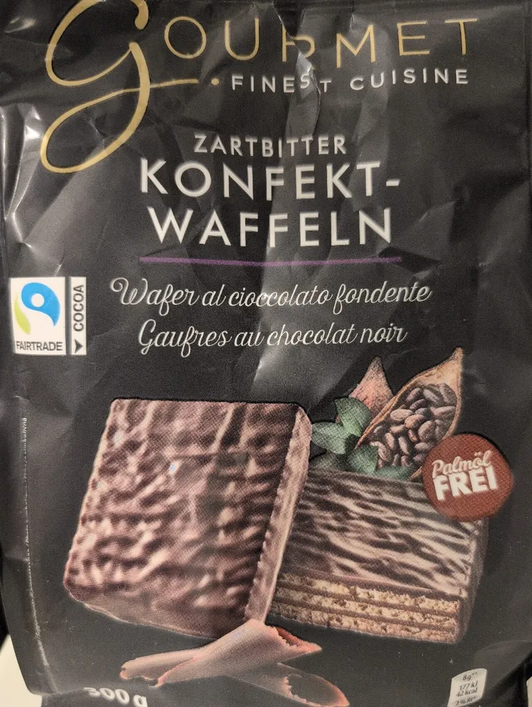 Zartbitter Konfekt Waffeln