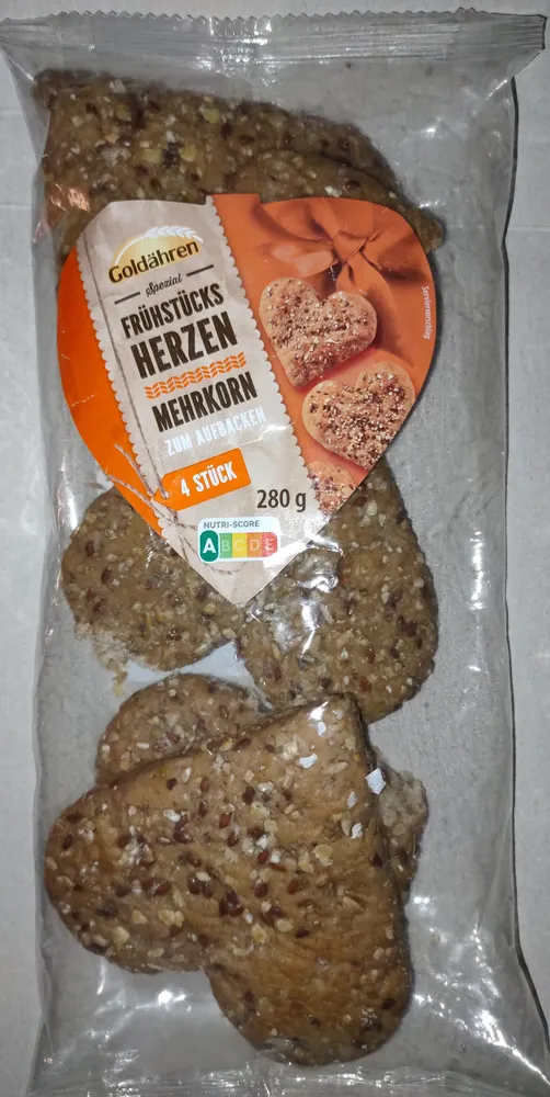 Frühstücks-Herzen zum Aufbacken - Mehrkorn