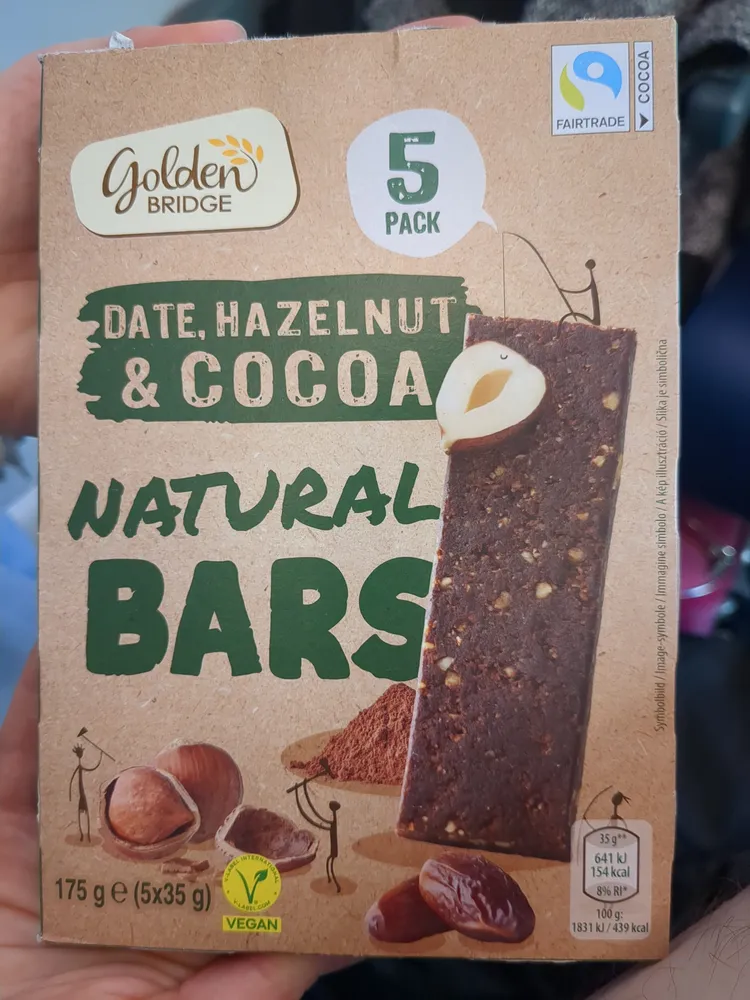 Natural Bars Date Hazelnut Cocoa