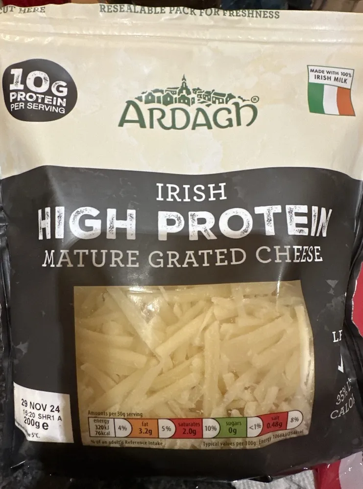 Irish High Protein Mature Grated Cheese