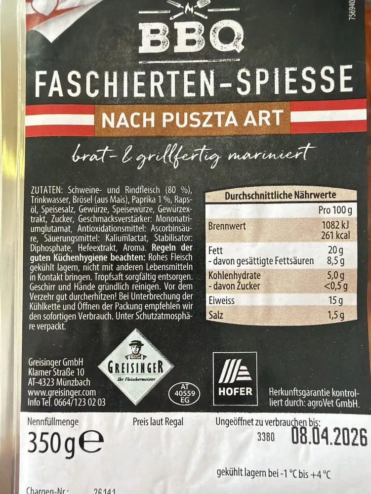 Faschierten - Spiesse
